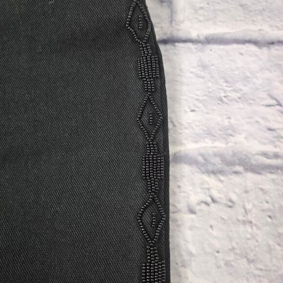 Lauren Jeans Co Beaded Jeans Black Southwestern Bootcut Ralph Lauren sz 4 Petite - Picture 2 of 16